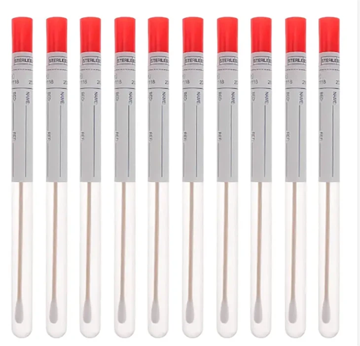 Medical Sterile 150mm Cotton Tips Female Swab with Plastic Or Wooden Stick
