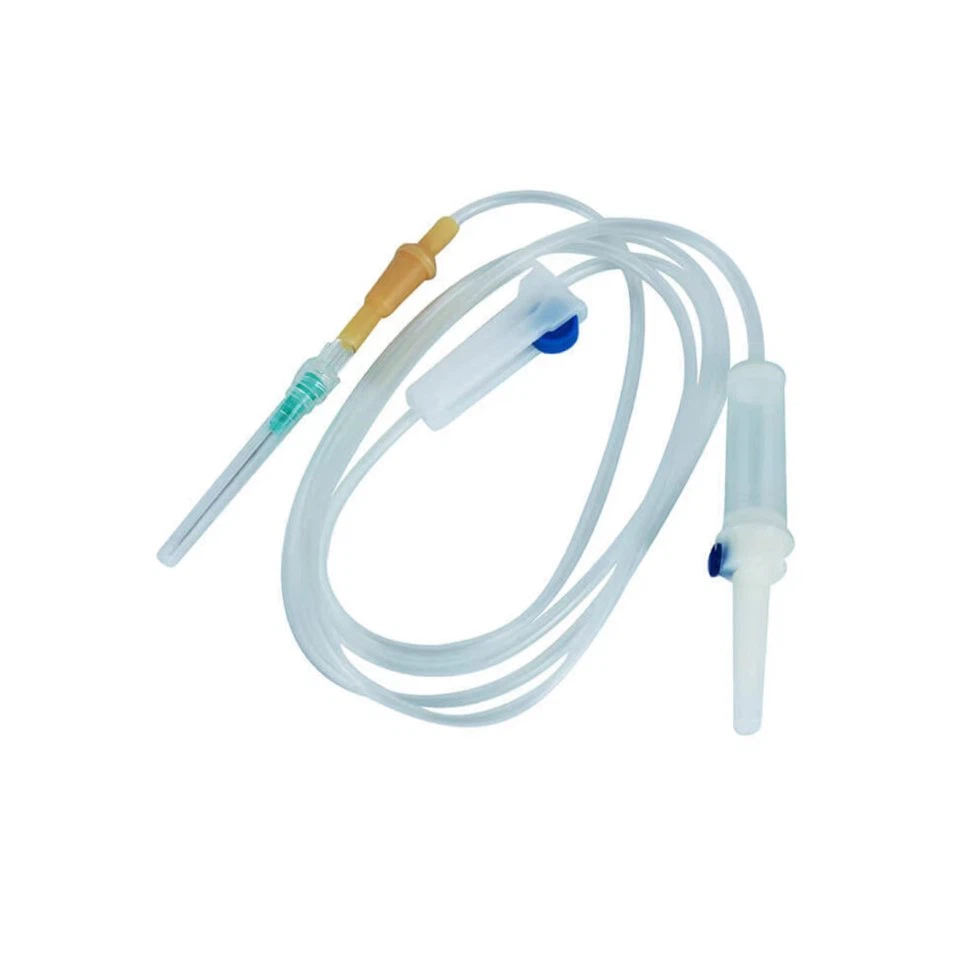 Kev Kho Mob Siv Diposable Luer Xauv Luer Slip 150cm Tube Adult Pediatric Infusion Set